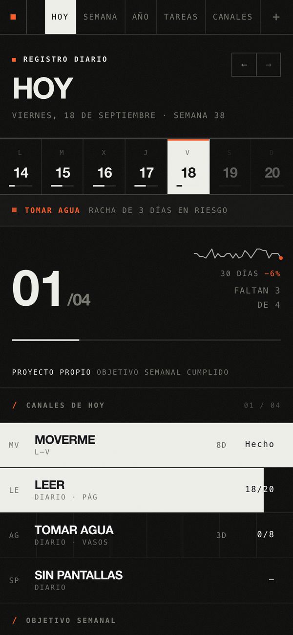 Constancia, pantalla 4