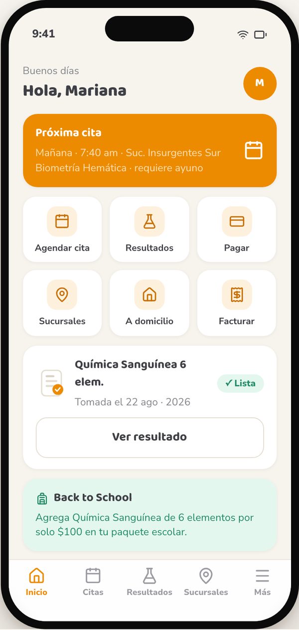 LAB2GO, pantalla 1
